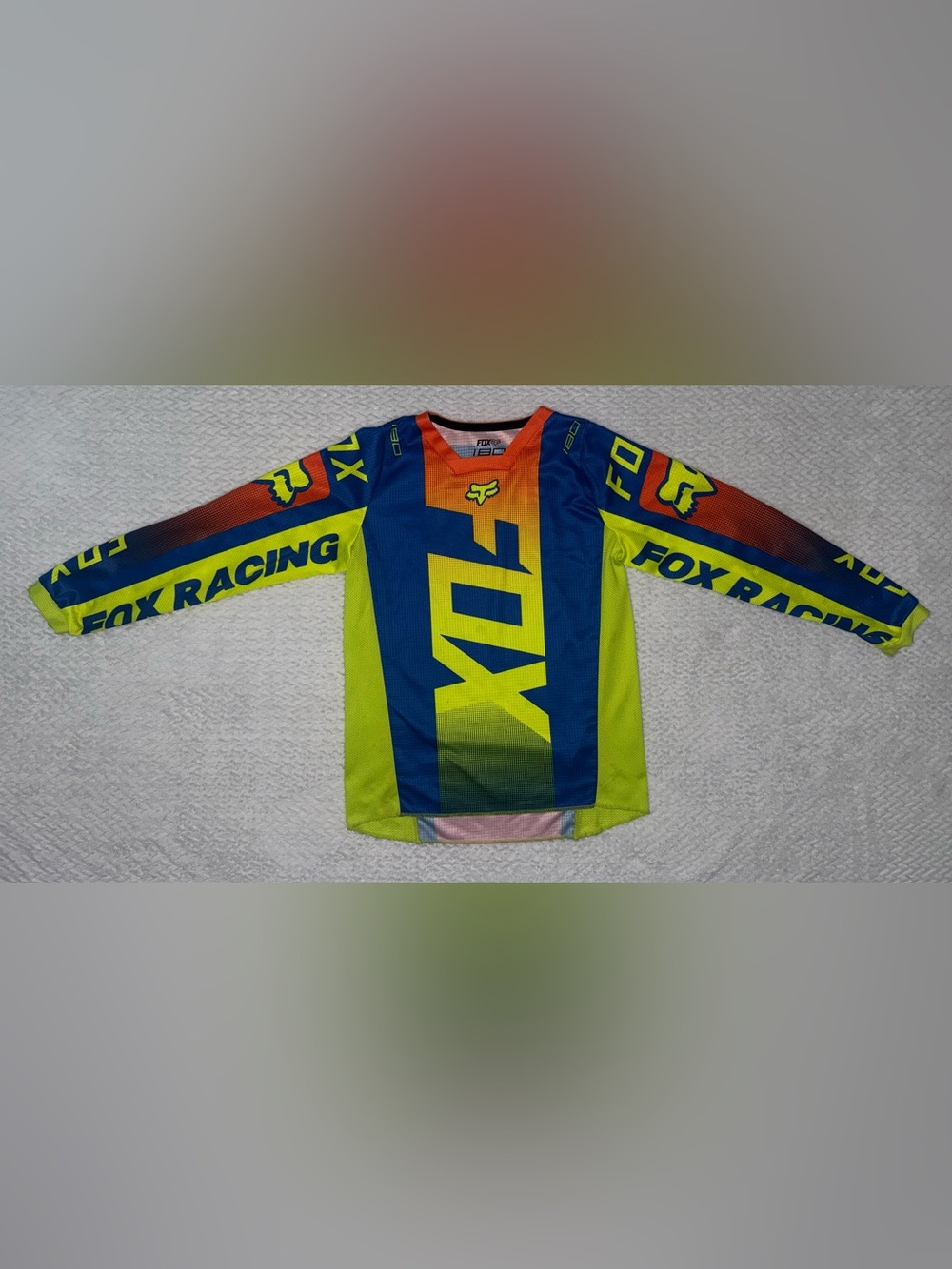 Fox Kids Blue, Neon Yellow & Orange Motocross Jersey